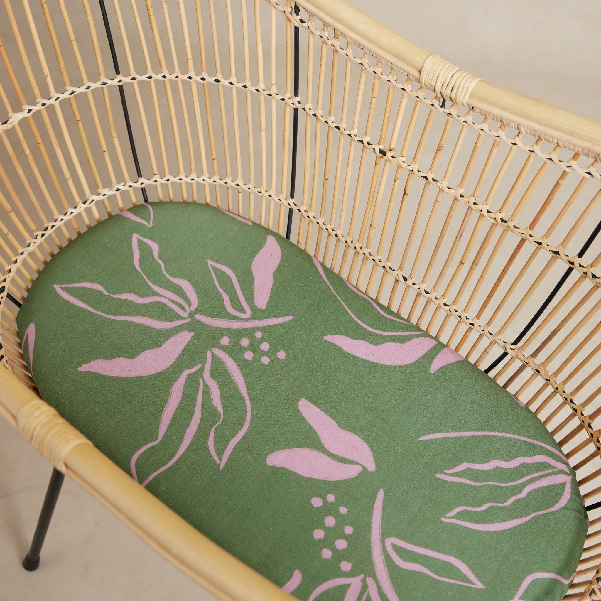 Green Palm Bassinet Sheet
